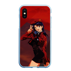 Чехол для iPhone XS Max матовый Misato Katsuragi на красном