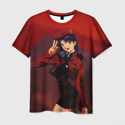 Misato Katsuragi на красном – Мужская футболка 3D с принтом купить со скидкой в -26%