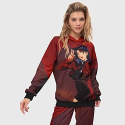 Женский костюм с толстовкой 3D Misato Katsuragi на красном - фото 2