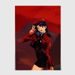 Постер Misato Katsuragi на красном
