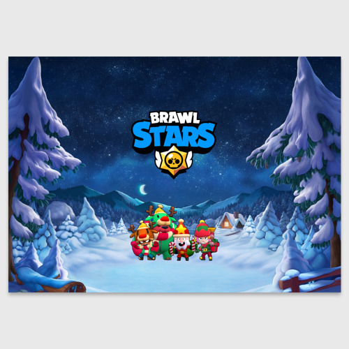 Поздравительная открытка Новогодний Brawl Stars, цвет белый