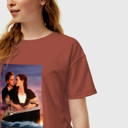 Женская футболка хлопок Oversize Titanic - фото 2