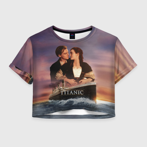 Женская футболка Crop-top с принтом Titanic, вид спереди №1