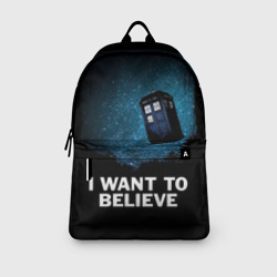 Рюкзак с принтом Doctor Who для любого человека, вид спереди №3. Цвет основы: белый
