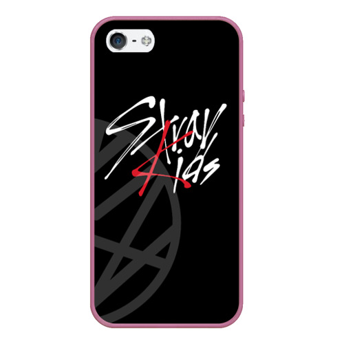 Чехол для iPhone 5/5S матовый Stray Kids, цвет розовый