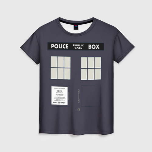 Женская футболка с принтом Doctor Who, вид спереди №1