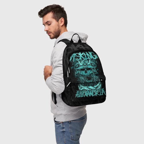 Рюкзак 3D с принтом Asking Alexandria, фото на моделе #1