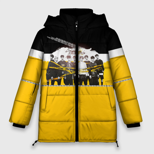 Женская зимняя куртка Oversize Stray Kids, цвет светло-серый
