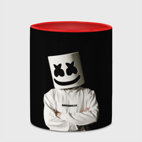 Кружка с полной запечаткой Marshmello, цвет белый + красный - фото 4