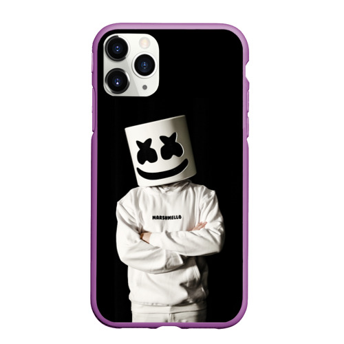 Чехол для iPhone 11 Pro матовый Marshmello, цвет фиолетовый