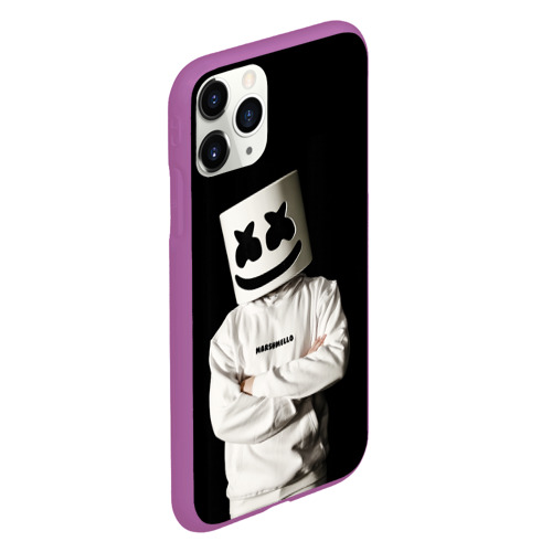 Чехол для iPhone 11 Pro матовый Marshmello, цвет фиолетовый - фото 3