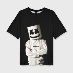 Женская футболка oversize 3D Marshmello