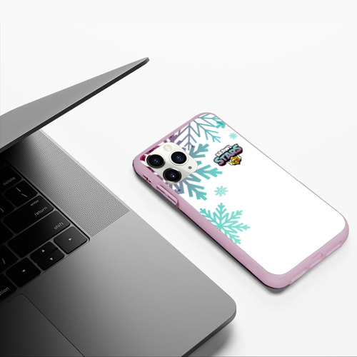 Чехол для iPhone 11 Pro матовый  Новогодний Brawl Stars, цвет розовый - фото 5