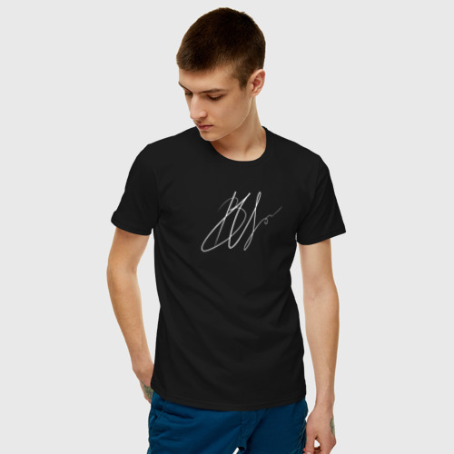 Мужская футболка хлопок Автограф Виктора Цоя, цвет черный - фото 3