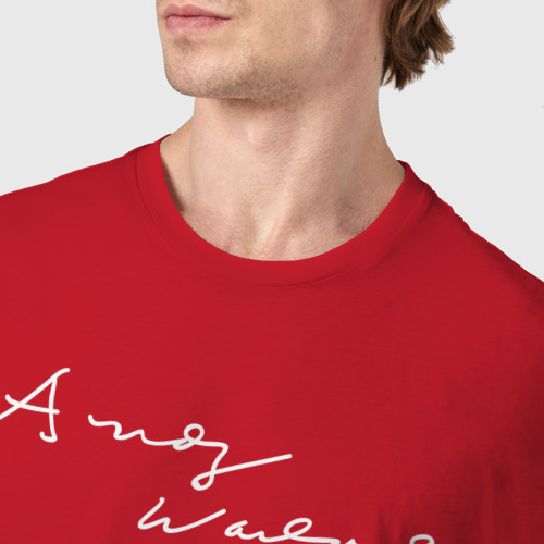 Мужская футболка хлопок Автограф Энди Уорхола, цвет красный - фото 6