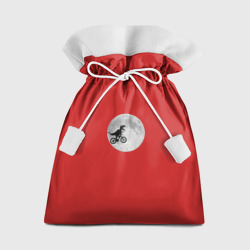 Мешок новогодний T-rex Riding a Bike against the backdrop of the moon