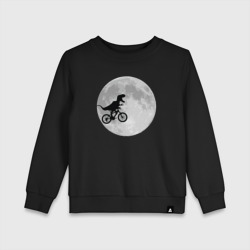 Детский свитшот хлопок T-rex Riding a Bike against the backdrop of the moon
