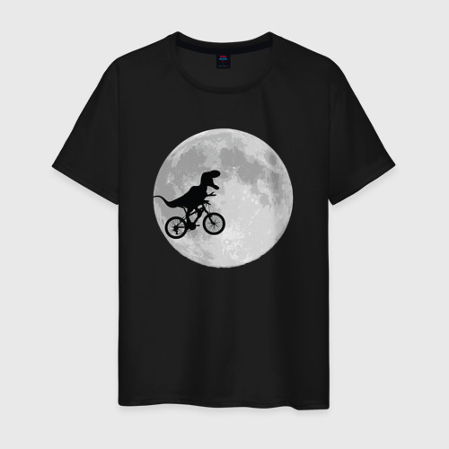 Мужская футболка хлопок T-rex Riding a Bike, цвет черный