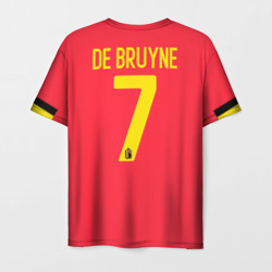 Футболка с принтом De Bruyne home Euro 2020 для мужчины, вид сзади №1. Цвет основы: белый