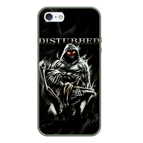 Чехол для iPhone 5/5S матовый Disturbed, цвет темно-зеленый