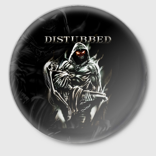 Значок с принтом Disturbed, вид спереди №1