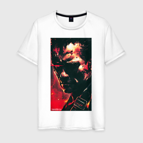 Мужская футболка из хлопка с принтом Terminator, вид спереди №1