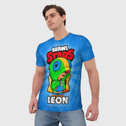Мужская футболка 3D Brawl Stars Leon - фото 2