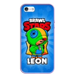 Чехол для iPhone 5/5S матовый Brawl Stars Leon
