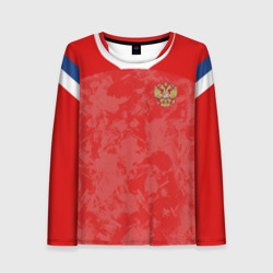 Женский лонгслив 3D Russia home Euro 2020