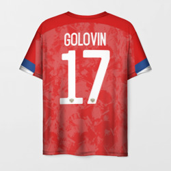 Футболка с принтом Golovin home Euro 2020 для мужчины, вид сзади №1. Цвет основы: белый