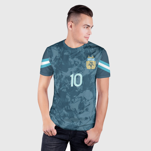 Мужская футболка 3D Slim Messi away Copa America 2020, цвет 3D печать - фото 3