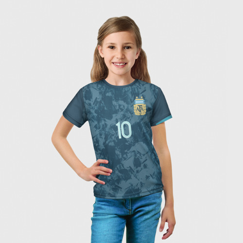 Детская футболка 3D Messi away Copa America 2020, цвет 3D печать - фото 5