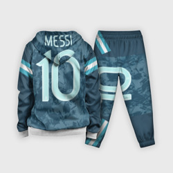 Костюм с принтом Messi away Copa America 2020 для ребенка, вид сзади №1. Цвет основы: белый