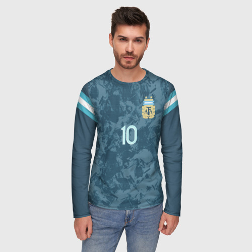 Мужской лонгслив 3D Messi away Copa America 2020, цвет 3D печать - фото 3