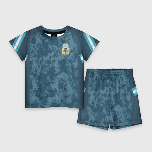 Детский костюм с шортами с принтом Away Copa America 2020, вид спереди №1