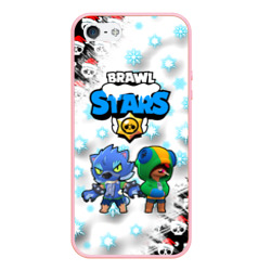 Чехол для iPhone 5/5S матовый Новогодний Brawl Stars Two Leon