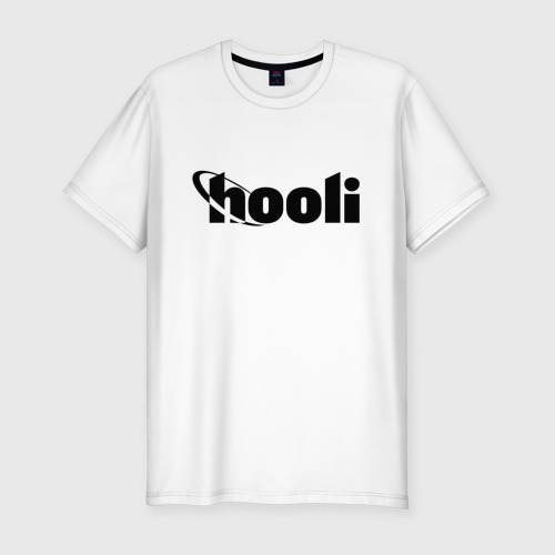 Мужская приталенная футболка из хлопка с принтом Силиконовая долина Hooli, вид спереди №1
