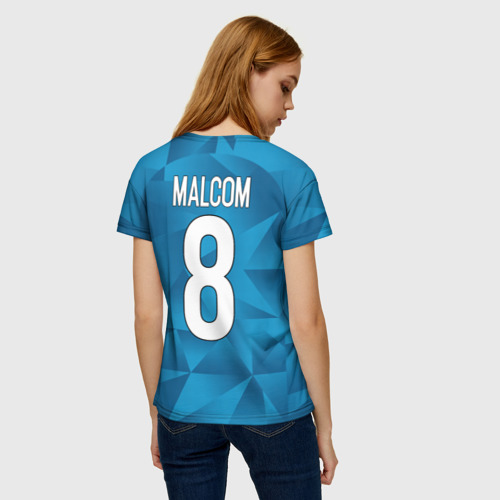 Женская футболка 3D с принтом Malcom home kit 19-20, вид сзади #2