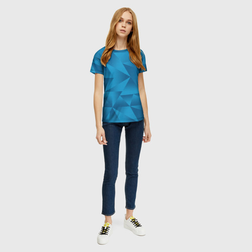 Женская футболка 3D с принтом Malcom home kit 19-20, вид сбоку #3