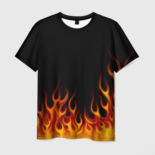 Мужская футболка 3D с принтом Пламя Old School, вид спереди #2