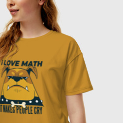 Женская футболка хлопок Oversize Люблю Математику - фото 2