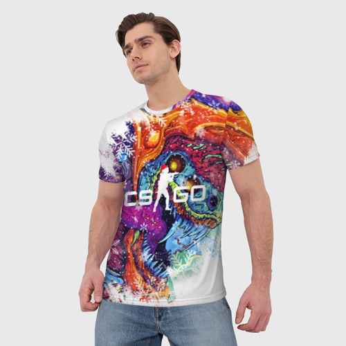 Мужская футболка 3D Новогодний CS GO, цвет 3D печать - фото 3