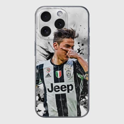 Чехол для iPhone 15 Pro силиконовый с защитой камеры Пауло Дибала