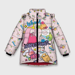 Зимняя куртка для девочек 3D Whoa! Awesome! Hey!