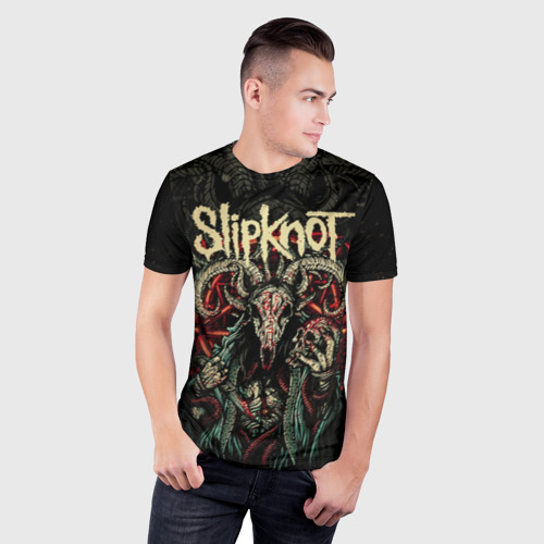 Мужская футболка 3D Slim Маска Slipknot, цвет 3D печать - фото 3