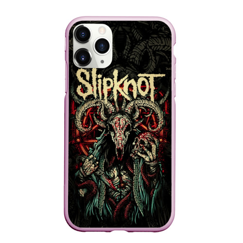 Чехол для iPhone 11 Pro Max матовый Маска Slipknot, цвет розовый