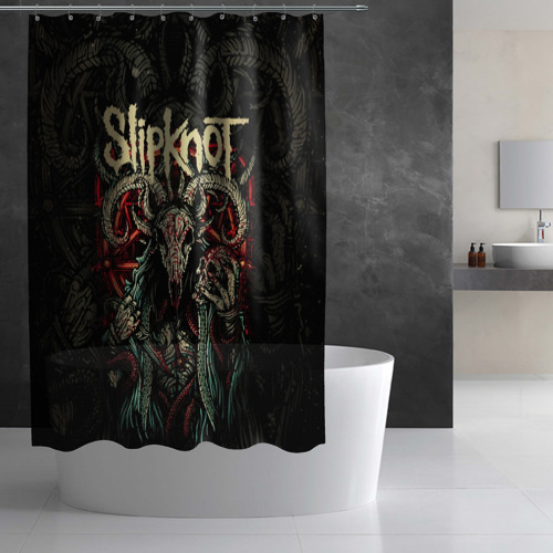 Штора 3D для ванной Маска Slipknot - фото 3