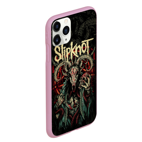 Чехол для iPhone 11 Pro Max матовый Маска Slipknot, цвет розовый - фото 3