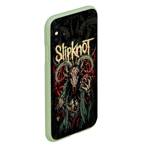 Чехол для iPhone XS Max матовый Маска Slipknot, цвет салатовый - фото 3