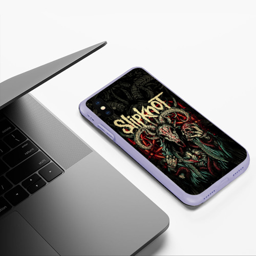 Чехол для iPhone XS Max матовый Маска Slipknot, цвет светло-сиреневый - фото 5